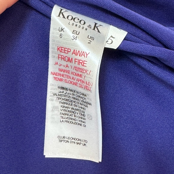 Koko & K London Cobalt Plisse Top with shoulder pads Size 2 - Picture 4 of 9